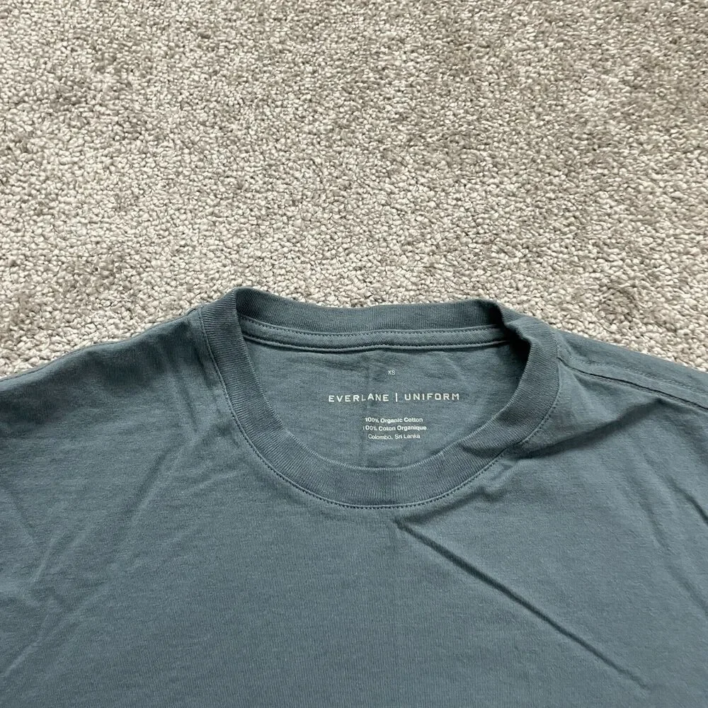 Everlane Basic Crew Neck T-Shirt Unisex XS Blue Short Sleeve Cotton Casual Tee - Picture 3 of 9